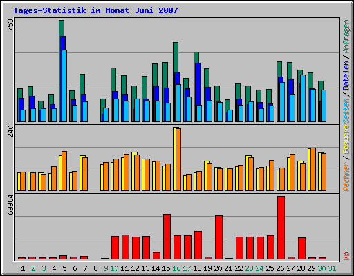 Tages-Statistik im Monat Juni 2007