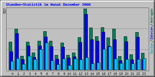 Stunden-Statistik im Monat Dezember 2008