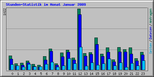 Stunden-Statistik im Monat Januar 2009