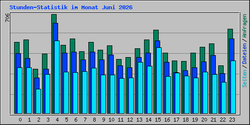 Stunden-Statistik im Monat Juni 2026
